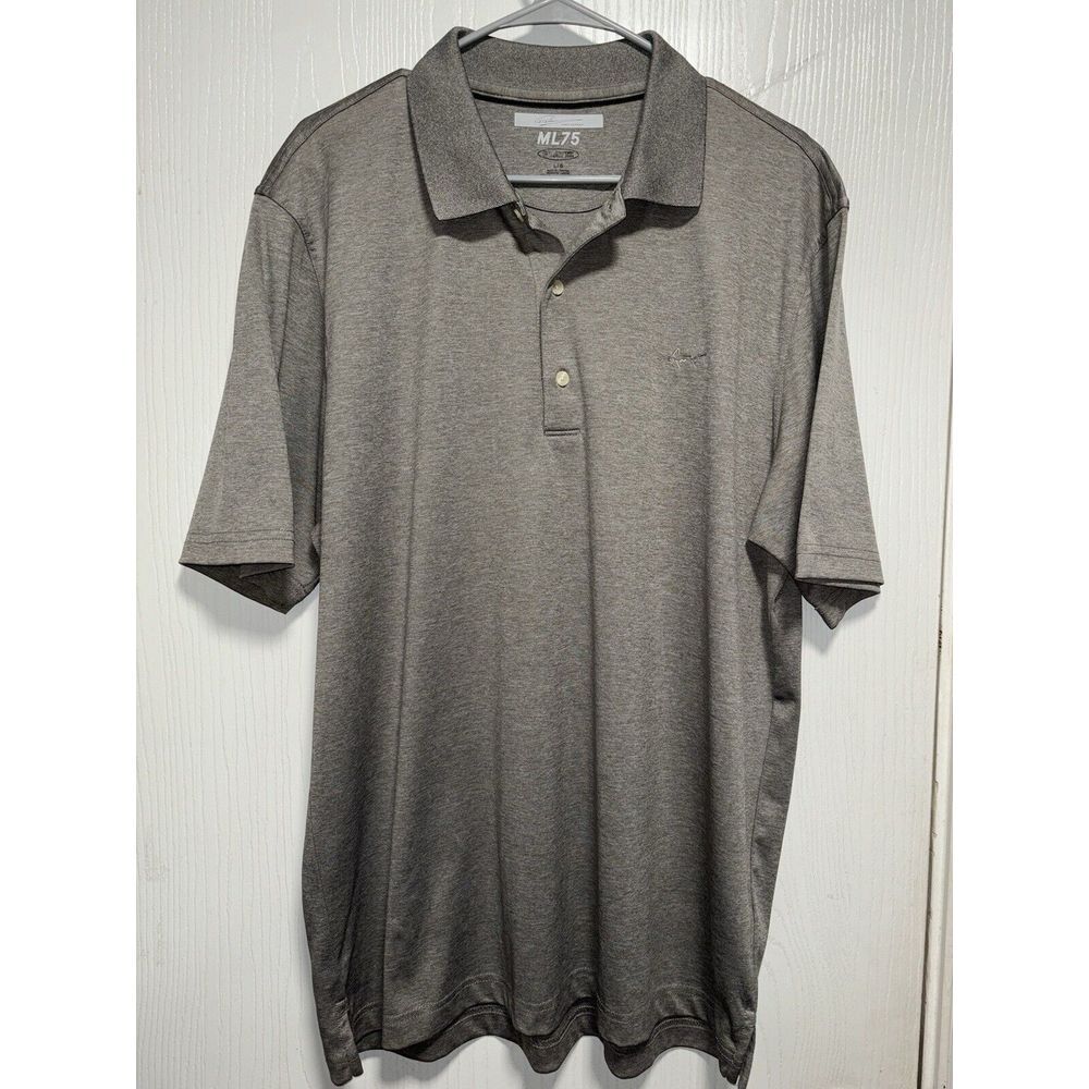 Greg Norman Men's Shirt ML75 Play Dry Golf Polo Gray Size Large‎